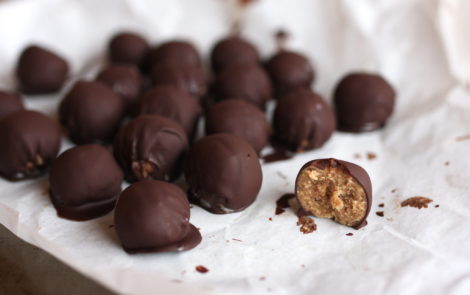 chocolate covered almond butter balls