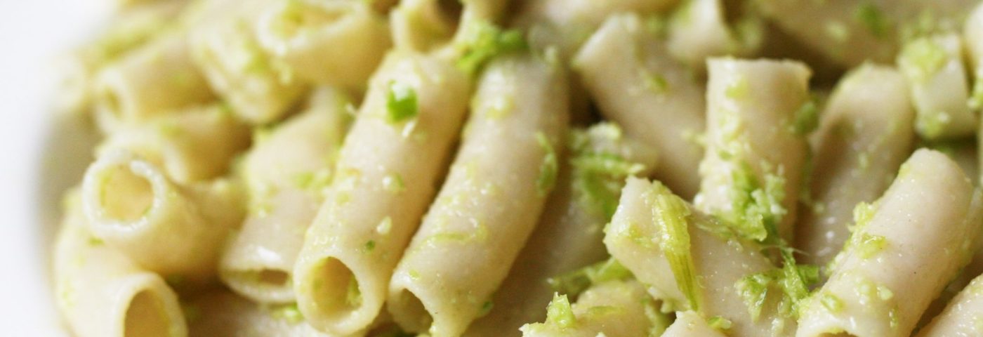 garlic scapes pesto pasta